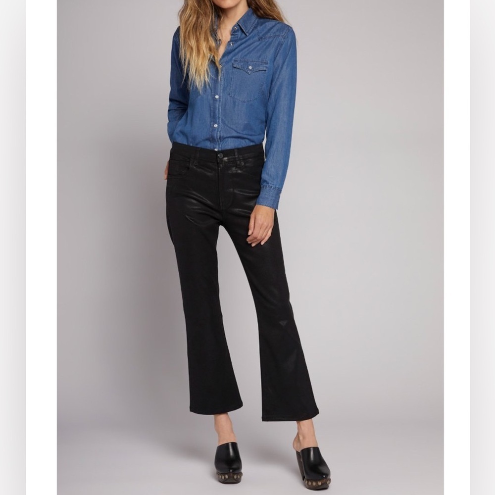 Current/Elliott Boulevard Bootcut coated denim jeans / pants Size 30 Black